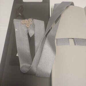 ❤️NEW IN BOX DION NECKWEAR Suspenders Gray 100% Pure Italian Silk